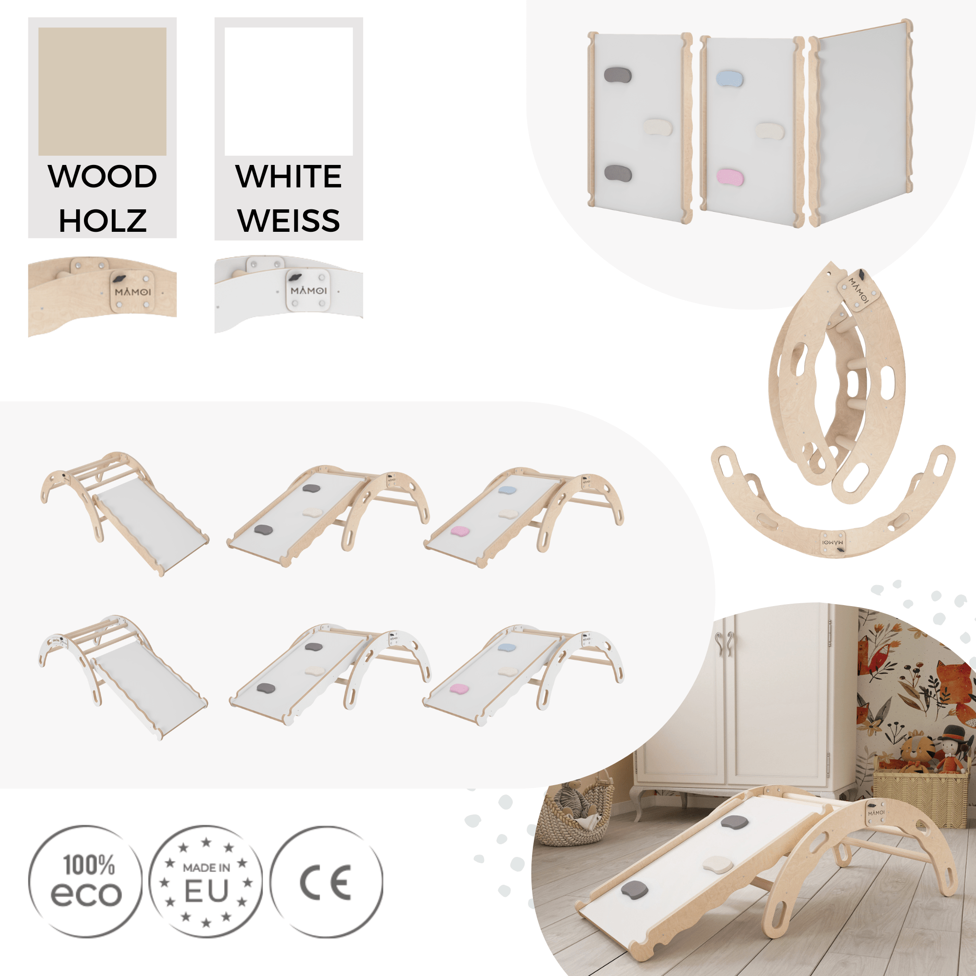 MAMOI® Indoor climbing frame for toddlers, montessori climbing frame age 1-3