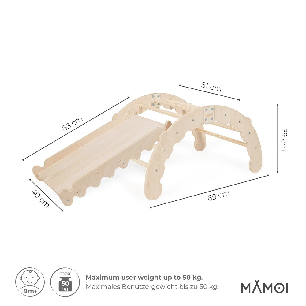 Indoor climbing frame for toddlers, Wooden Montessori climbing frame age 1-3