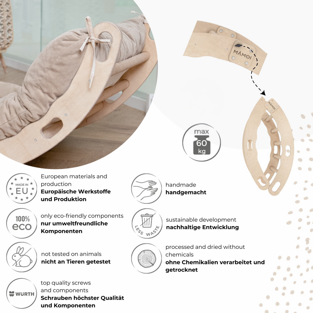 MAMOI® Montessori rocker with cushion & climbing arch