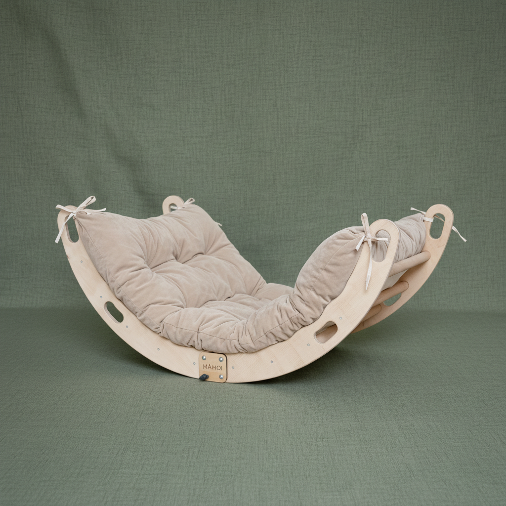 MAMOI® Montessori Rocker with Cushion & Climbing Arch – corrected